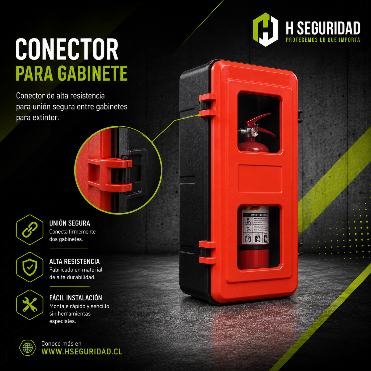Gabinete P10 para Extintor con Puerta de Policarbonato